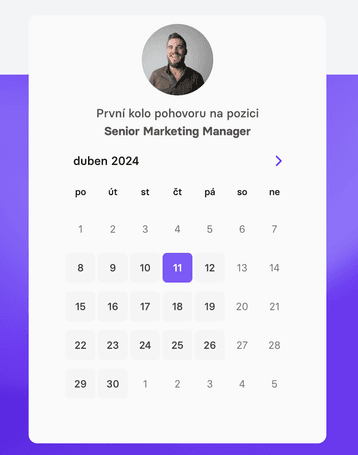 Kalendář plánování pohovorů.
