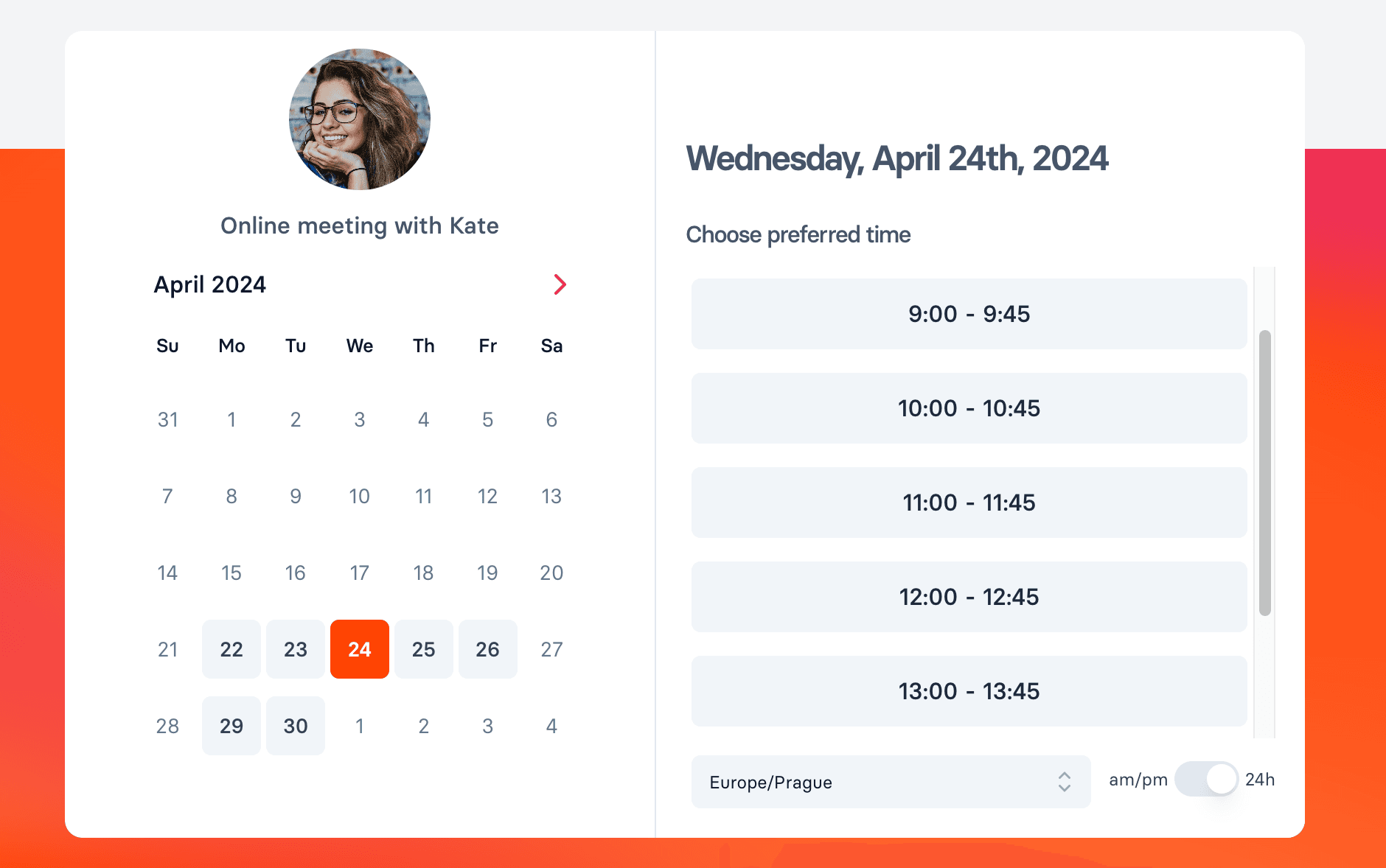 Zaptime reservation calendar embedded in a Vue application